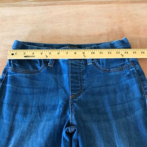 Judy Blue Boyfriend Fit Jeans Women 7/28 Blue Mid Rise Distressed Pull On 17248 - Picture 10 of 15